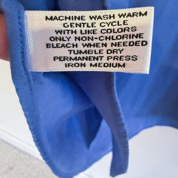 Van Heusen Mens Collared Button Down Long- Sleeve Shirt Blue Large - 16 34/35 - Picture 10 of 11